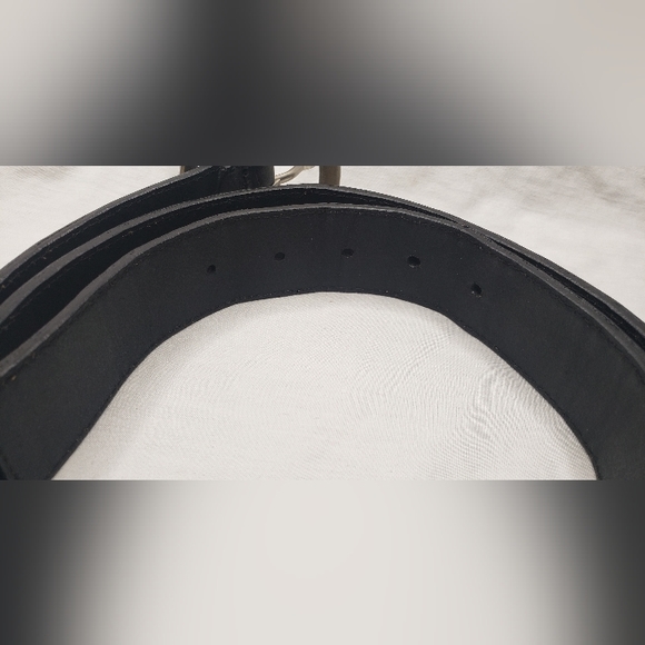 Fossil Womens Belt Size L Animal Print Patchwork Black Grey Zebra Adjustable - Picture 7 of 7